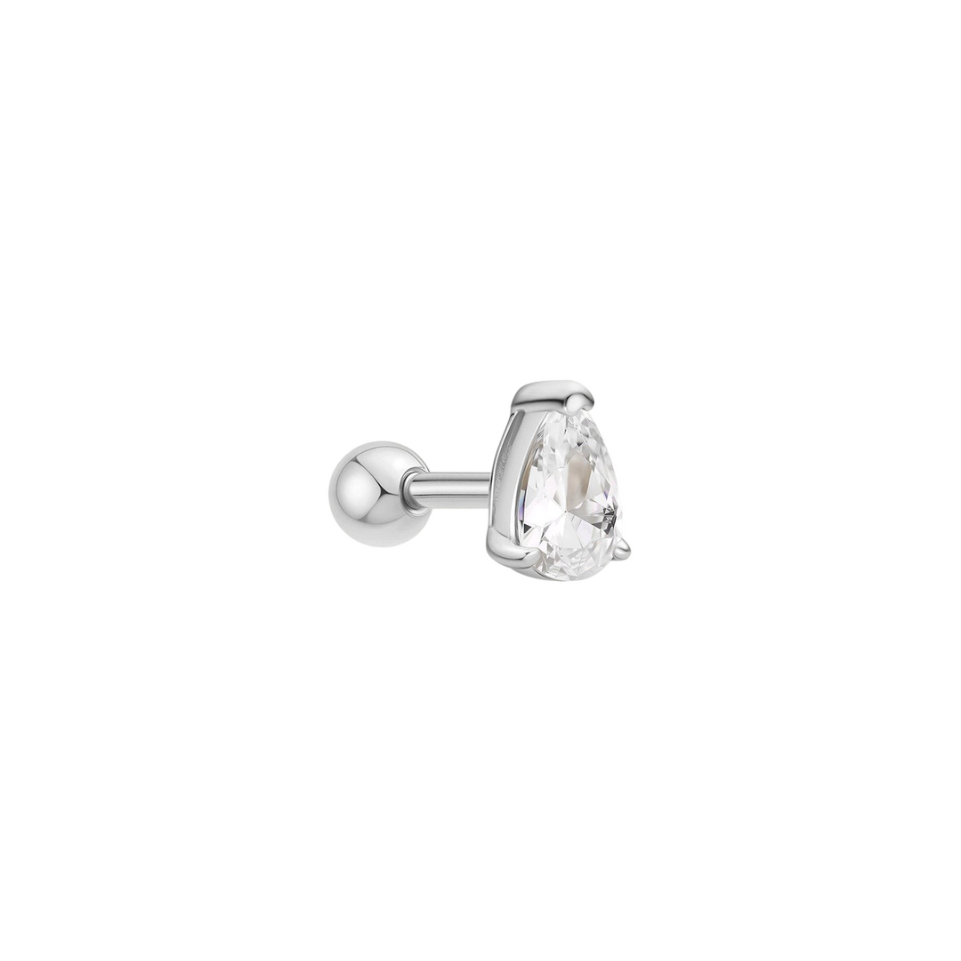 Niche Jewellery Ania Haie Pear Barbell Single Silver Earring