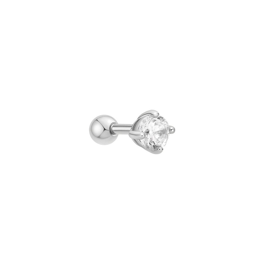 Niche Jewellery Ania Haie Sparkle Round Barbell Single Silver Earring