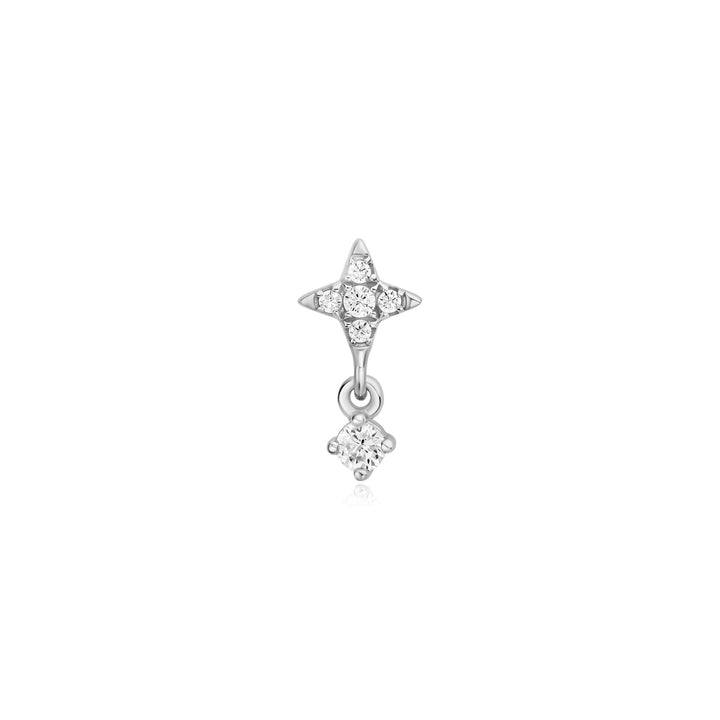 Niche Jewellery Ania Haie Star Dangle Barbell Single Silver Earring detail