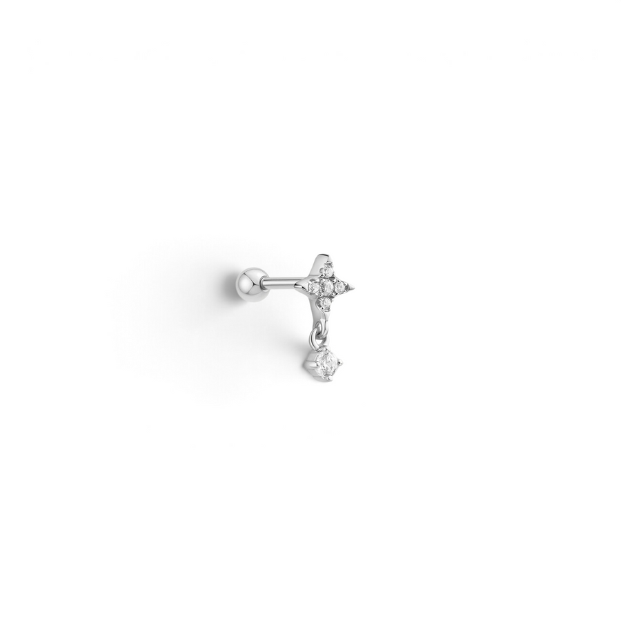Niche Jewellery Ania Haie Star Dangle Barbell Single Silver Earring