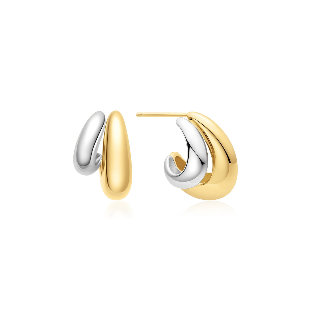 Niche Jewellery Ania Haie Dome Stud Hoop Two-Tone Earrings detail