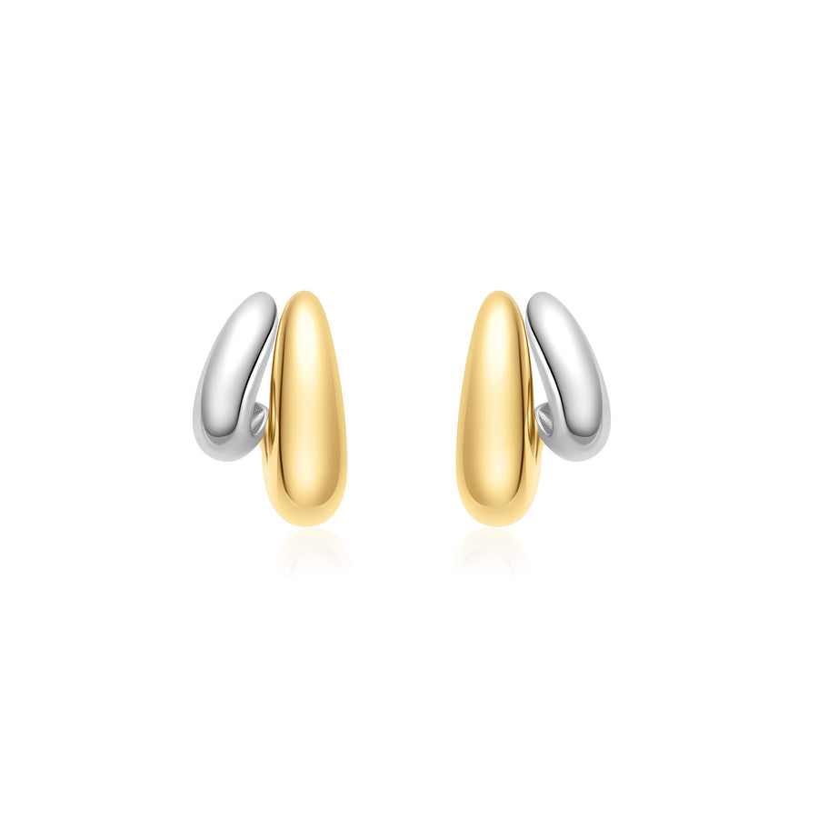 Niche Jewellery Ania Haie Dome Stud Hoop Two-Tone Earrings