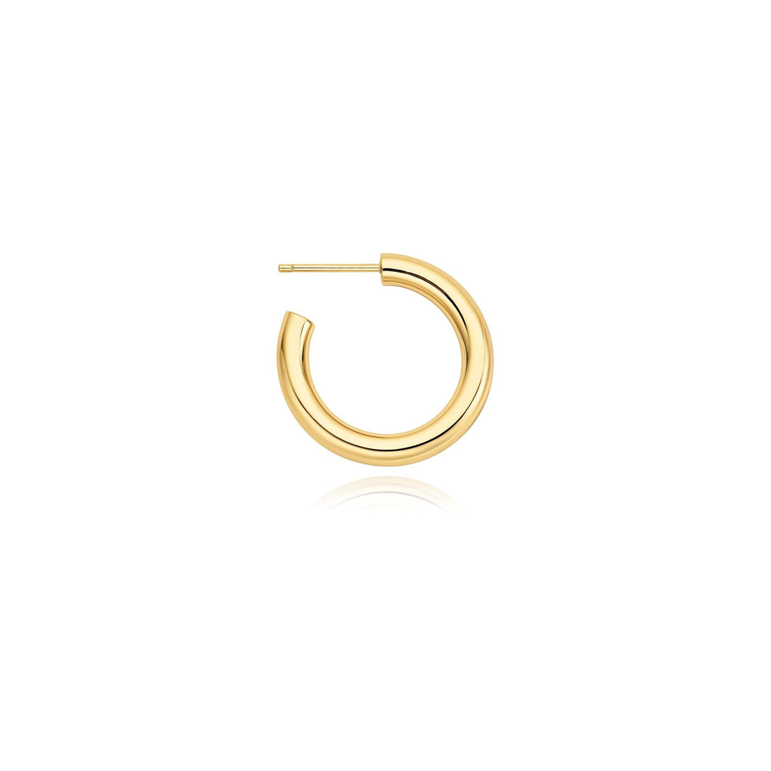 Niche Jewellery Ania Haie Classic Tube Medium Huggie Hoop Gold Earrings detail