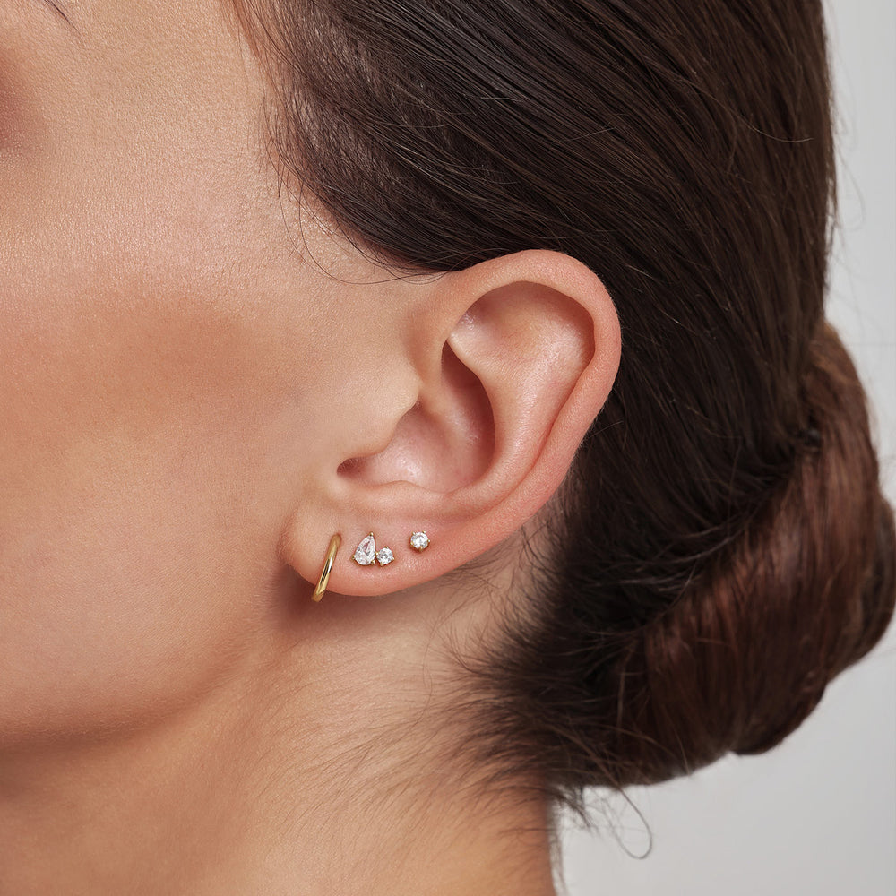 Niche Jewellery Ania Haie Toi & Moi Gold Stud Earrings detail