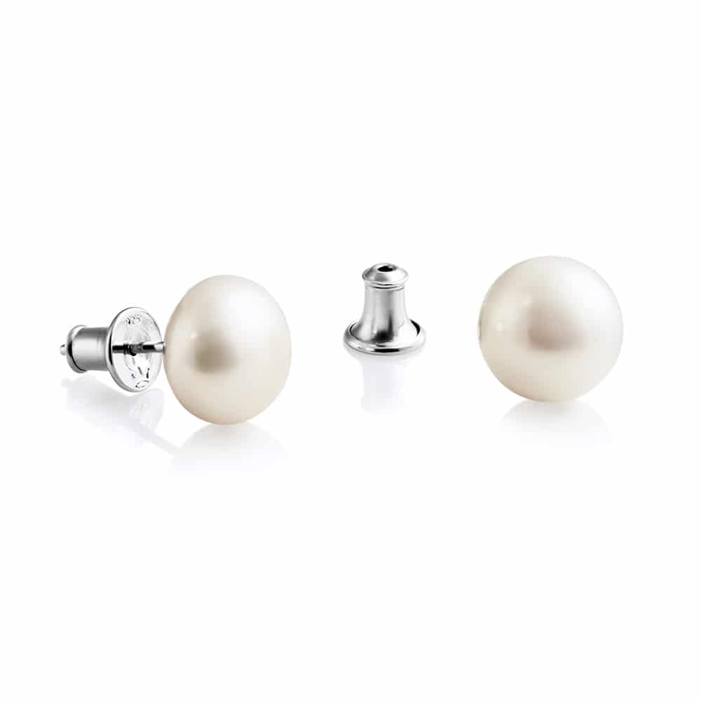 Jersey Pearl 9mm Crown Freshwater Pearl Stud Earrings