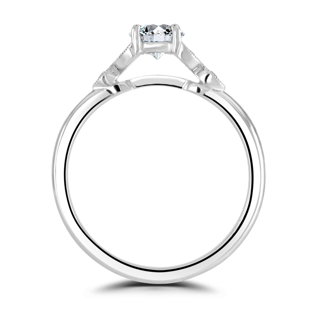 Brown & Newirth Vintage Inspired Engagement Ring with Diamond Shoulders