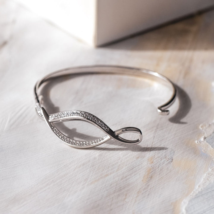 Kit Heath Entwine Twine Twist Pave Hinged Bangle