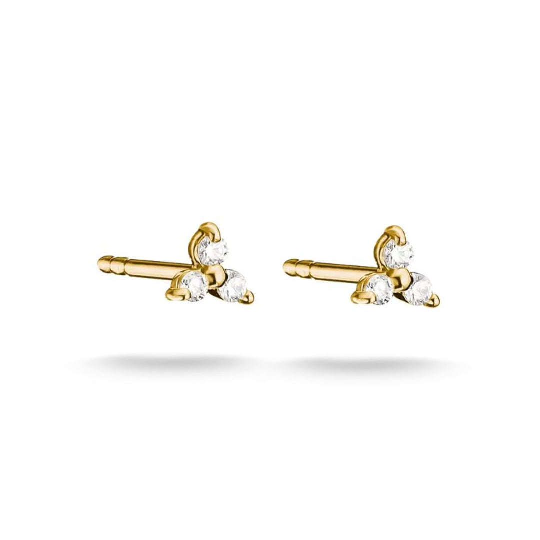 Thomas Sabo Gold Stud Earrings with White Zirconia