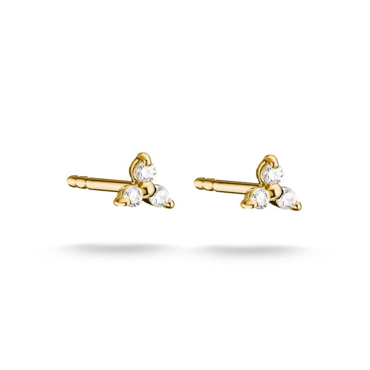 Thomas Sabo Gold Stud Earrings with White Zirconia