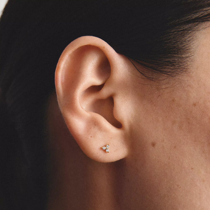 Niche Jewellery Thomas Sabo Stud Earrings Gold with White Zirconia detail