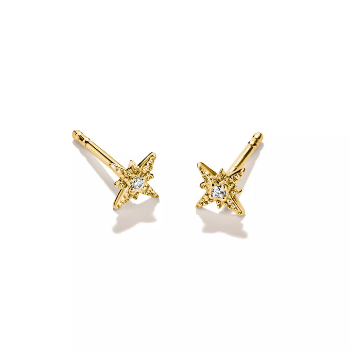 Niche Jewellery Thomas Sabo Mini Star Stud Earrings Gold with White Zirconia detail