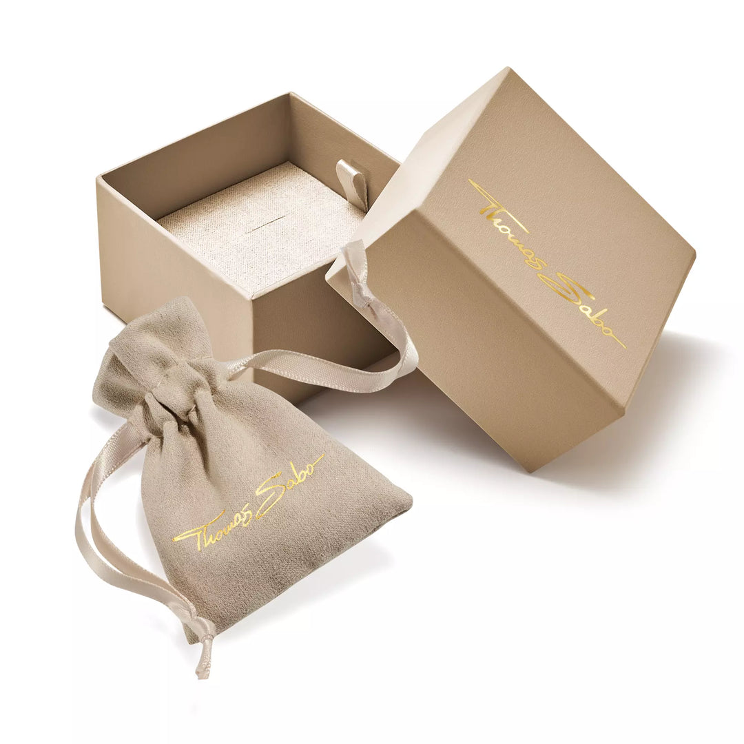 Niche Jewellery Thomas Sabo Flower Stud Earrings Gold with Teardrop Zirconia detail