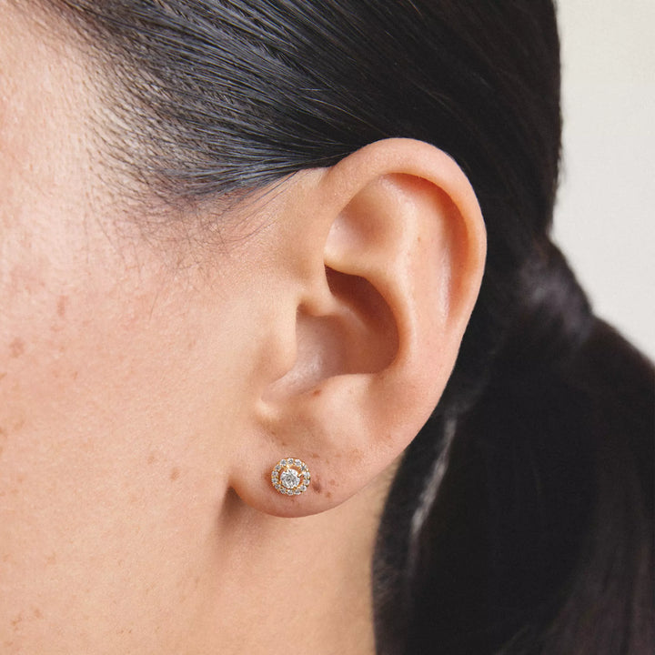 Niche Jewellery Thomas Sabo Stud Earrings Gold with Brilliant Cut Zirconia detail