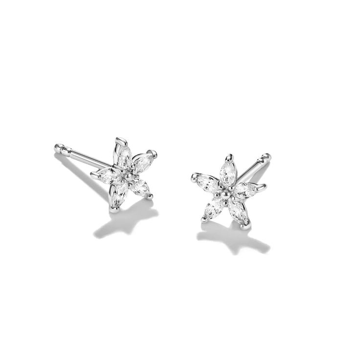 Niche Jewellery Thomas Sabo Flower Stud Earrings Silver with White Zirconia detail