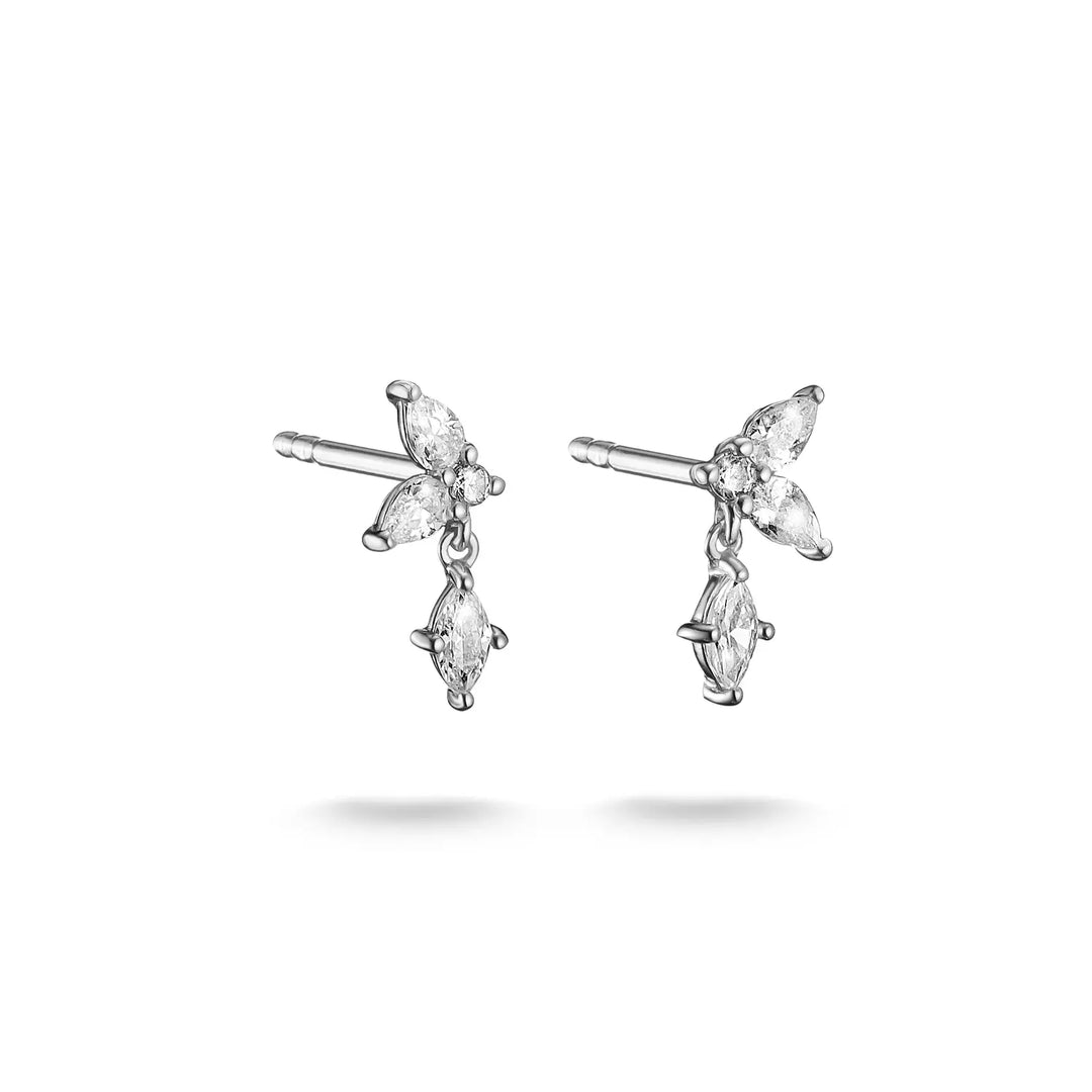 Niche Jewellery Thomas Sabo Stud Drop Earrings Silver with White Zirconia