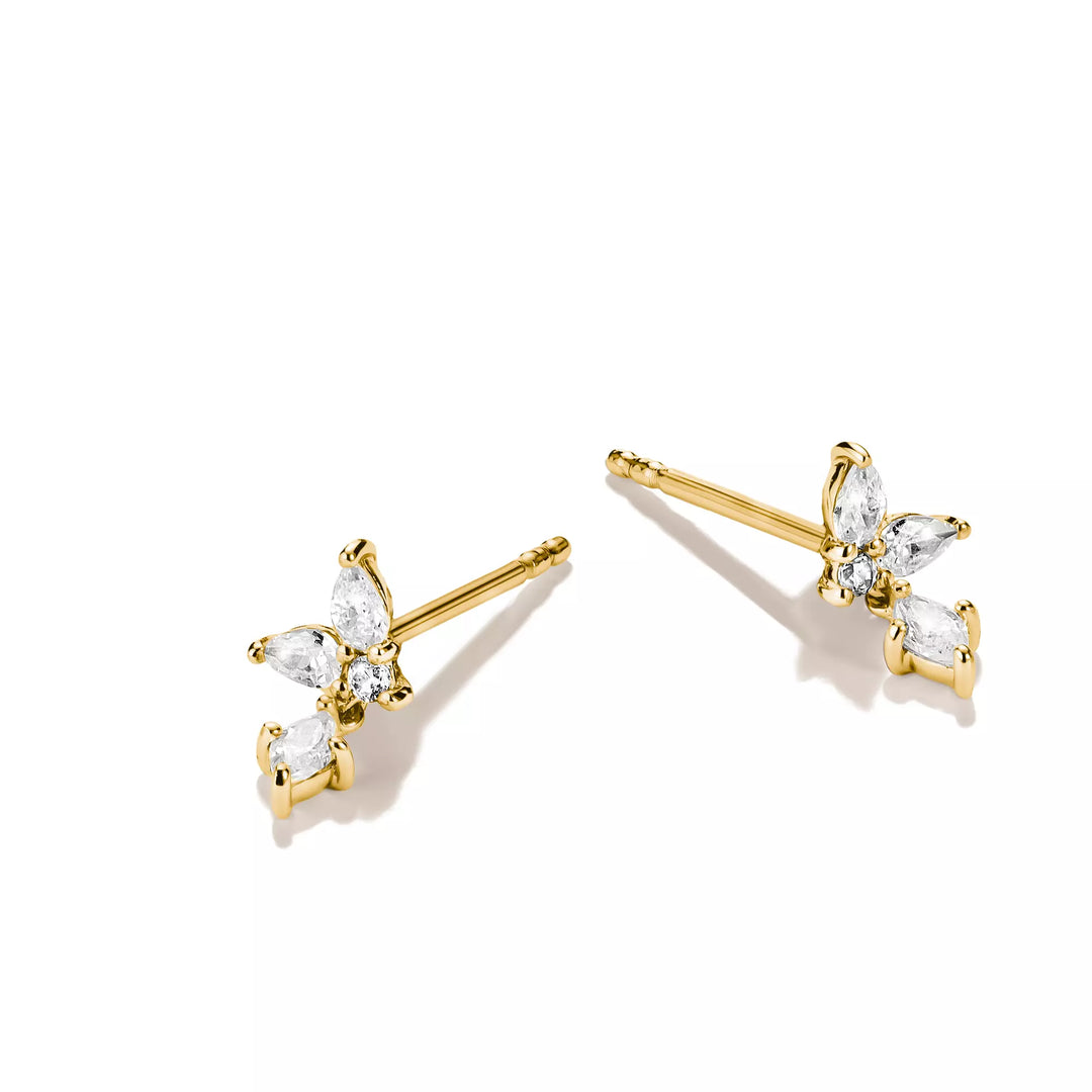 Niche Jewellery Thomas Sabo Stud Drop Earrings Gold with White Zirconia detail