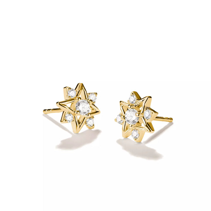Niche Jewellery Thomas Sabo Star Stud Earrings Gold with White Zirconia detail