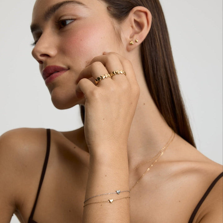 D.Louise Mini Heart Gold Bracelet close up
