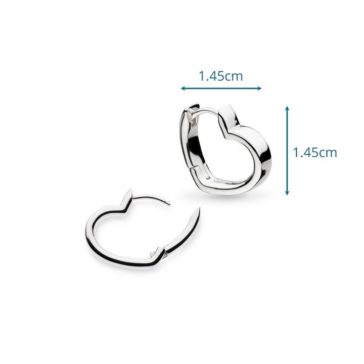 Kit Heath Love Silver Heart Hoop Earrings