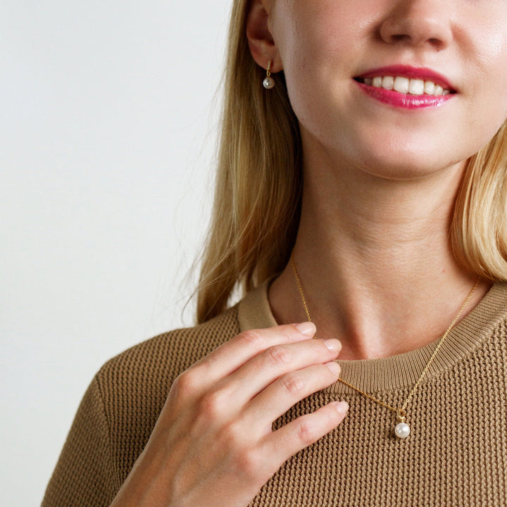 Niche Jewellery Georgini Adagio Touch of Sparkle Pearl Necklace - Gold detail