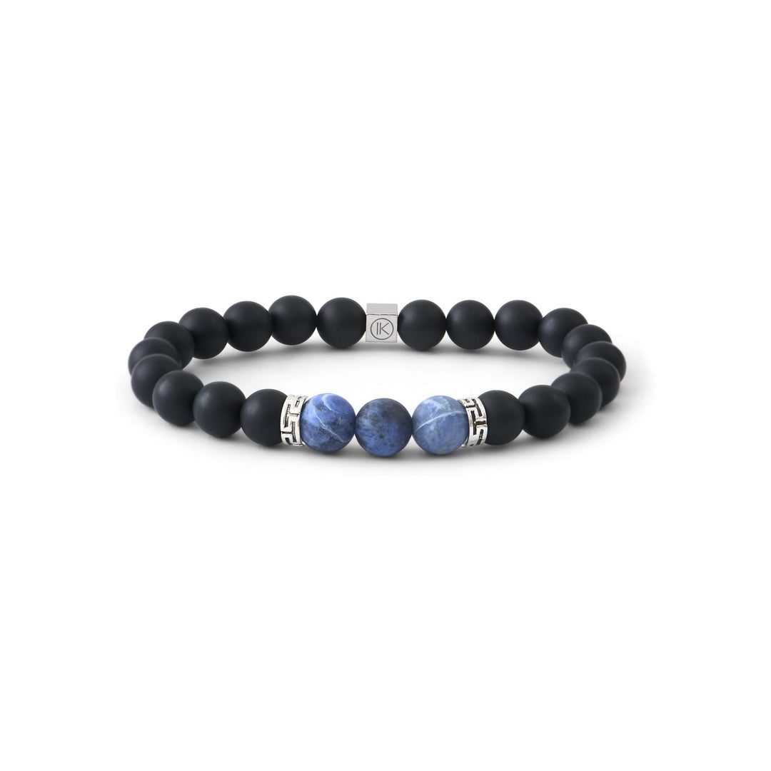 Niche Jewellery Ikoba Sodalite and Matte Black Agate 8mm Bracelet