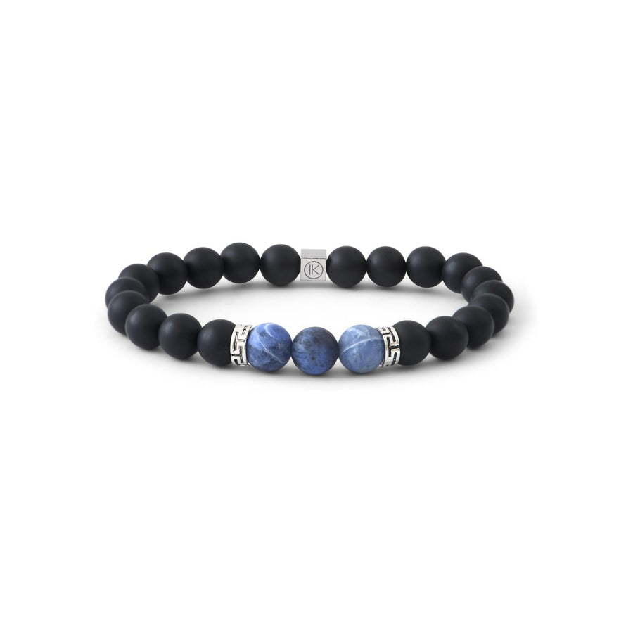 Niche Jewellery Ikoba Sodalite and Matte Black Agate 8mm Bracelet