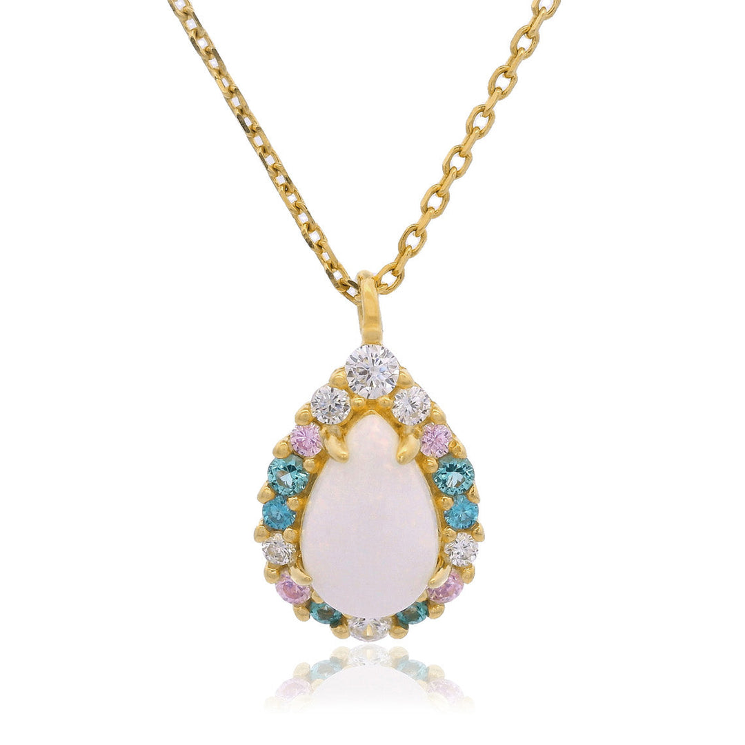 Niche Jewellery Georgini Wisteria Floribunda Created Opal Pendant - Gold