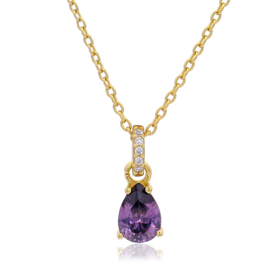 Niche Jewellery Georgini Wisteria Amethyst and Zirconia Pendant - Gold