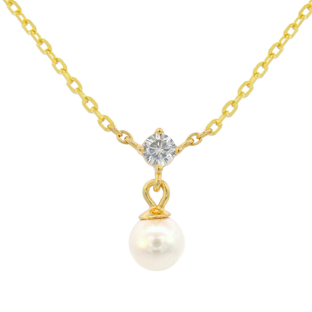Niche Jewellery Georgini Adagio Touch of Sparkle Pearl Necklace - Gold