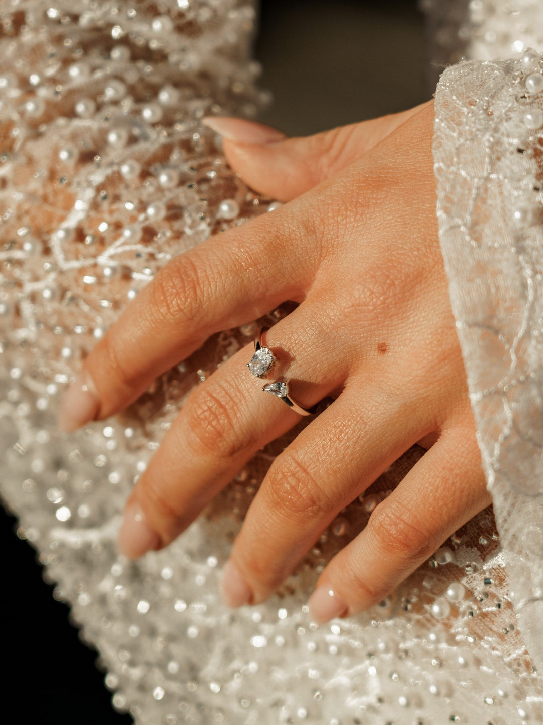 Niche Jewellery Georgini Chic Noel Toi Et Moi Ring - Silver detail