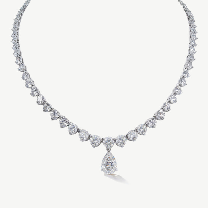 Niche Jewellery Ivory & Co Imperial Rhodium Crystal Teardrop Necklace detail