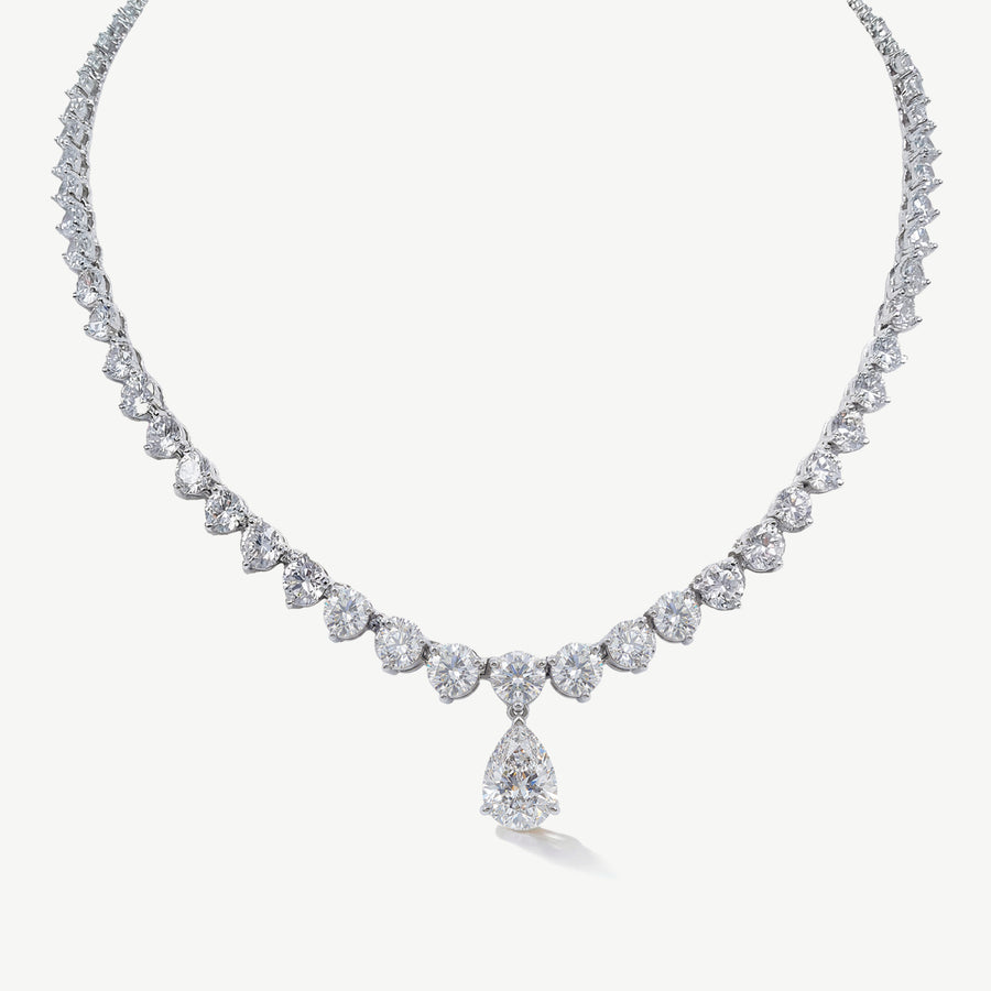 Niche Jewellery Ivory & Co Imperial Rhodium Crystal Teardrop Necklace detail