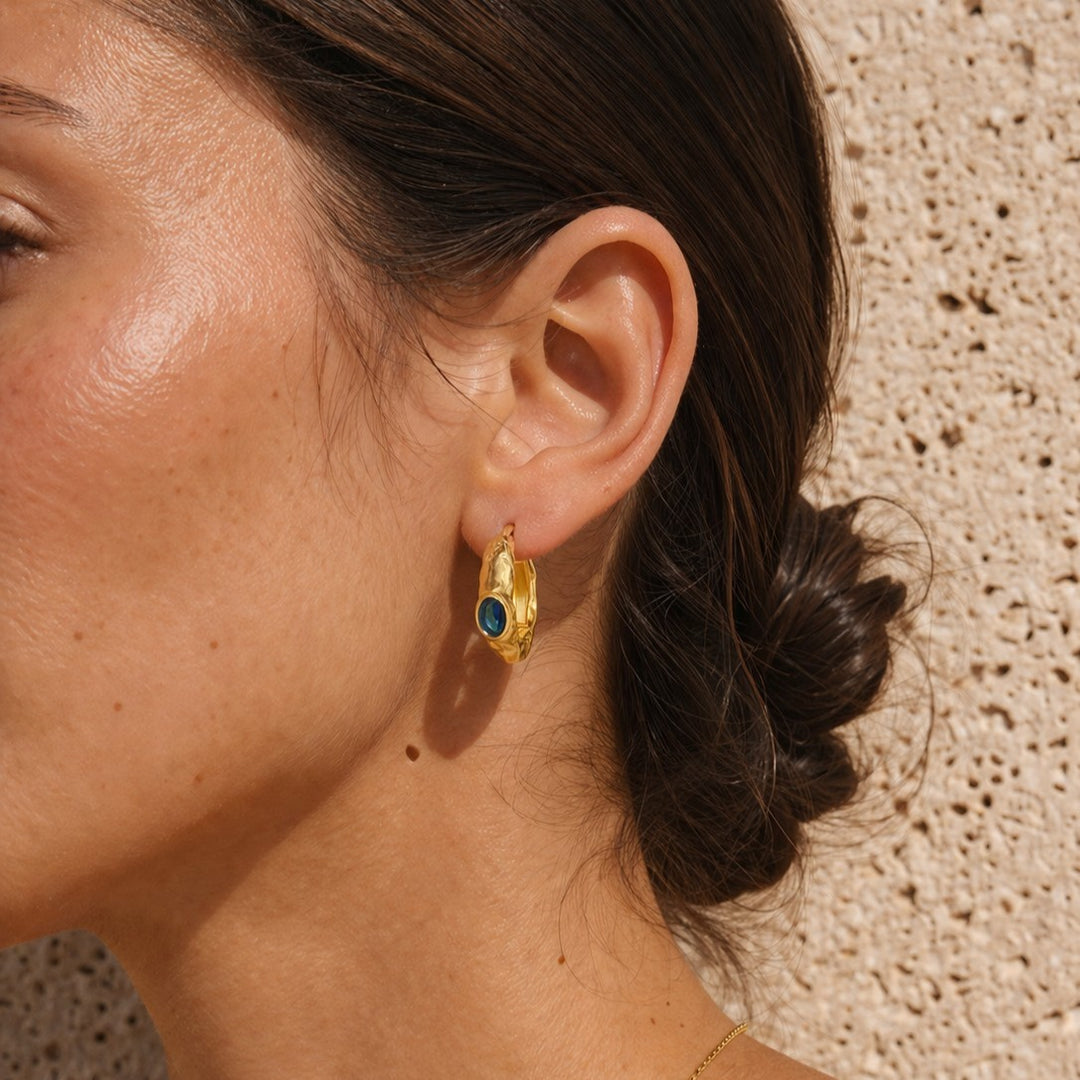 Formation Co Indus Sapphire Hoop Earrings