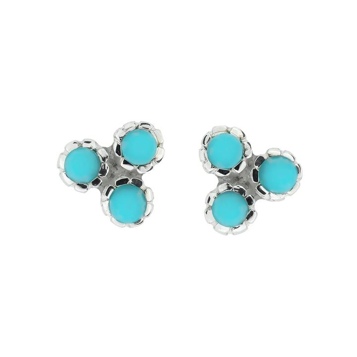 Charlotte's Web Threeni Stud Earrings - Silver Turquoise