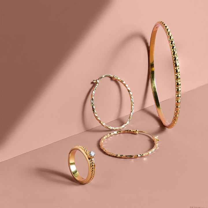 Charlotte's Web Jodhpur Hammered Hoop Earrings - Gold
