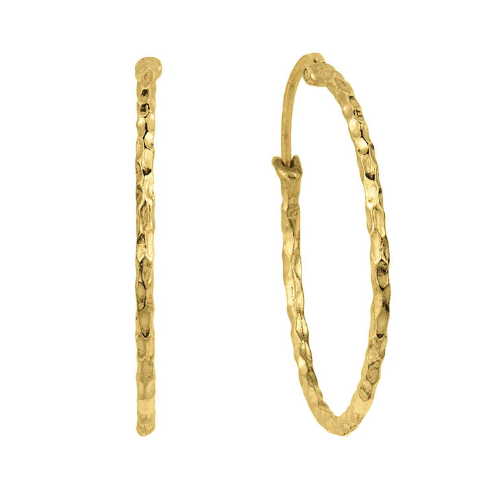 Charlotte's Web Jodhpur Hammered Hoop Earrings - Gold