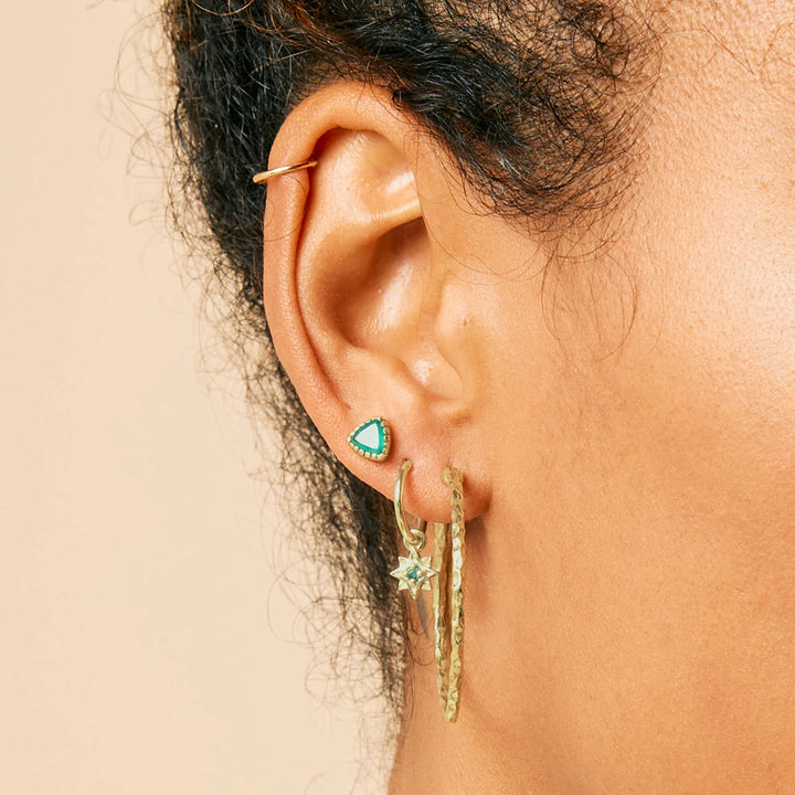 Charlotte's Web Jodhpur Hammered Hoop Earrings - Gold