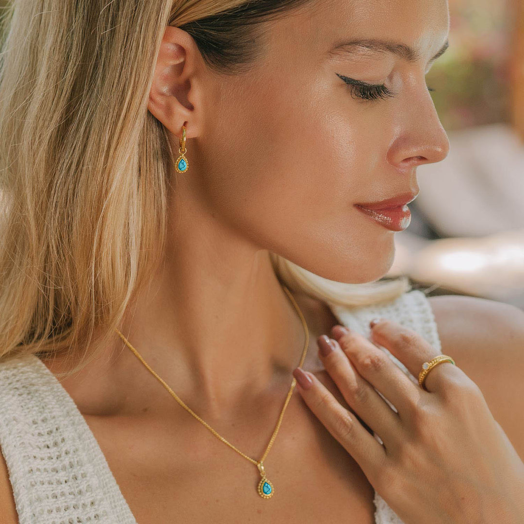 Charlotte's Web December Birthstone Necklace - Gold Turquoise
