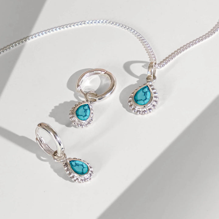 Charlotte's Web December Birthstone Necklace - Silver Turquoise