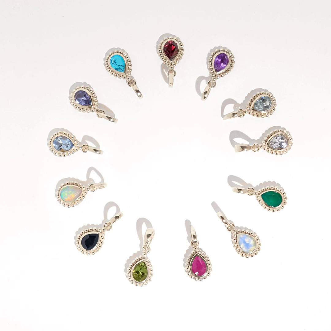 Charlotte's Web December Birthstone Necklace - Silver Turquoise