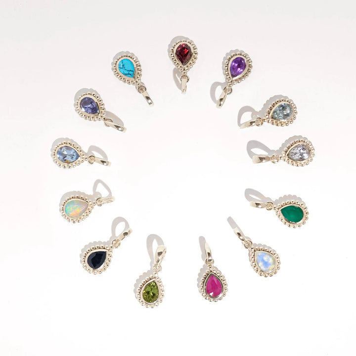 Charlotte's Web December Birthstone Necklace - Silver Turquoise