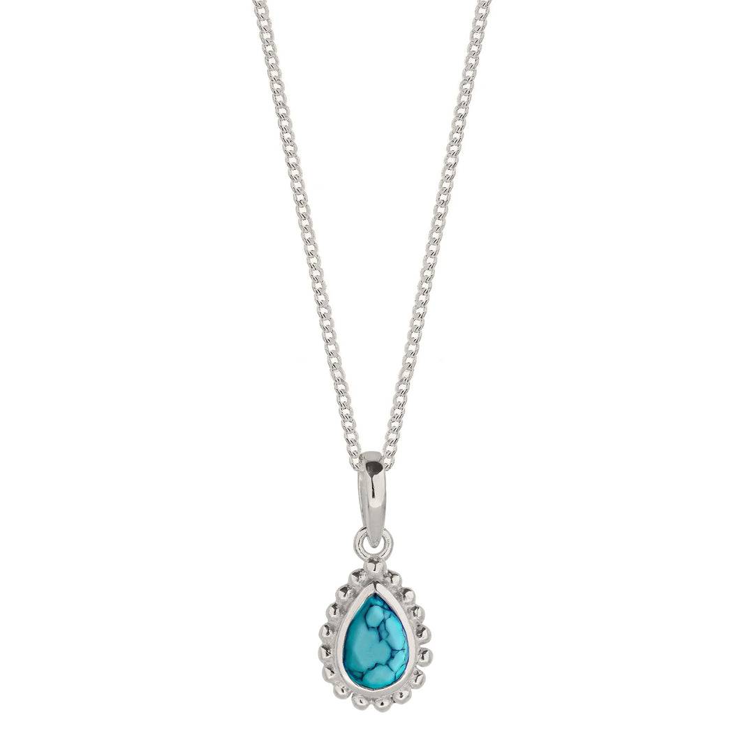 Charlotte's Web December Birthstone Necklace - Silver Turquoise