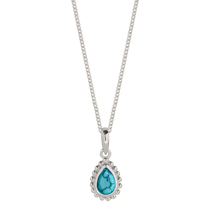 Charlotte's Web December Birthstone Necklace - Silver Turquoise