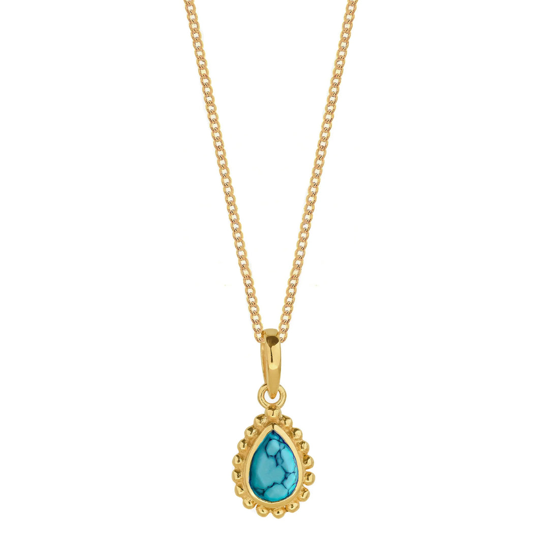 Charlotte's Web December Birthstone Necklace - Gold Turquoise