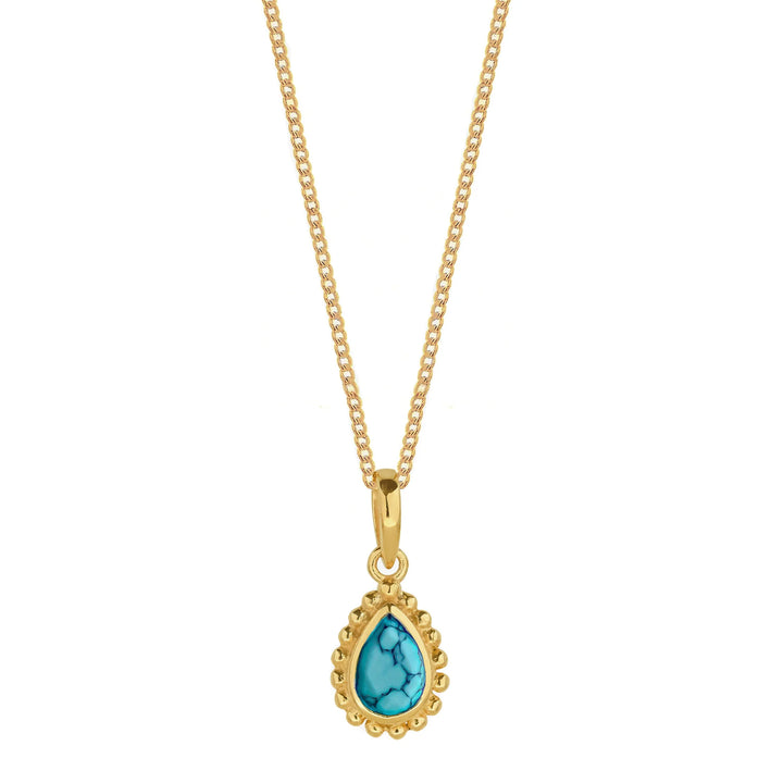 Charlotte's Web December Birthstone Necklace - Gold Turquoise