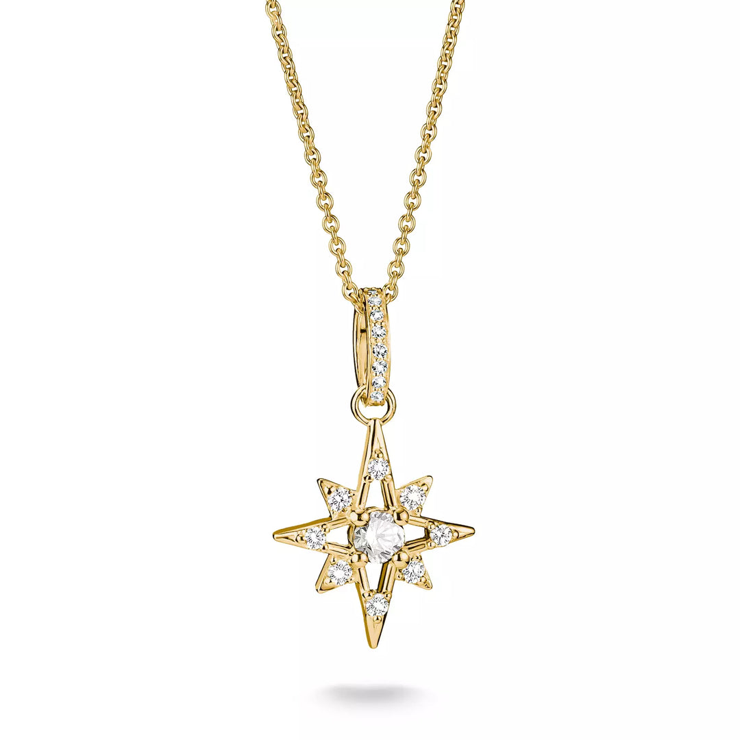 Niche Jewellery Thomas Sabo Star Necklace Gold with White Zirconia