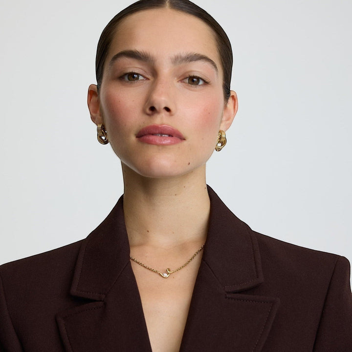 D.Louise Knot statement Gold Stud Earrings product view