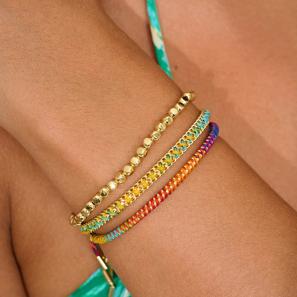 Boho Betty Lilia Rainbow Ombre Gold Woven Bracelet