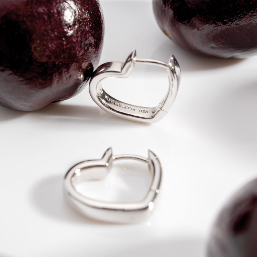 Kit Heath Love Silver Heart Hoop Earrings