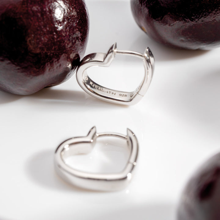 Kit Heath Love Silver Heart Hoop Earrings